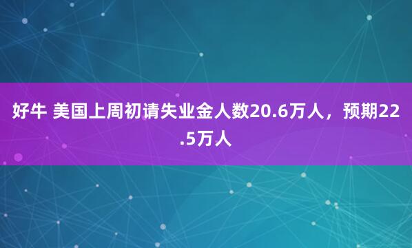 好牛 美国上周初请失业金人数20.6万人，预期22.5万人